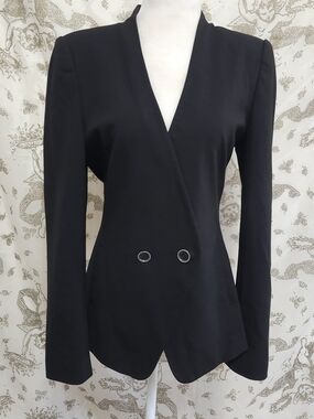 Ted Baker London Black Solid Lined Working Title Blazer Boss Lady Jacket US 6